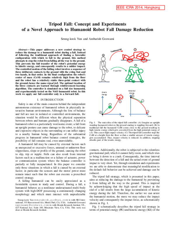 (PDF) Tripod fall: Concept and experiments of a novel approach to ...