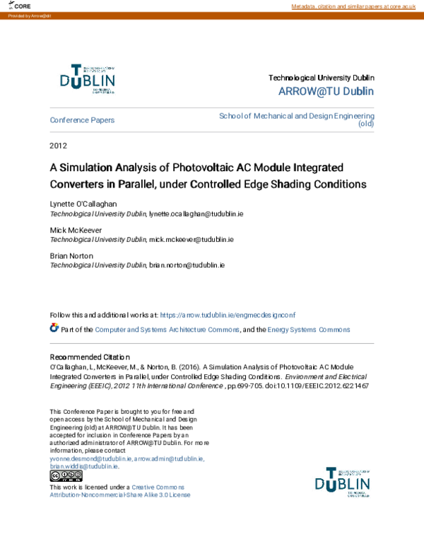 (PDF) A simulation analysis of photovoltaic AC Module Integrated ...