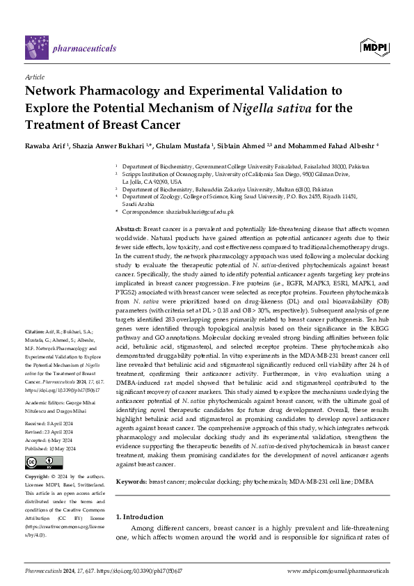 (PDF) Network Pharmacology and Experimental Validation to Explore the ...