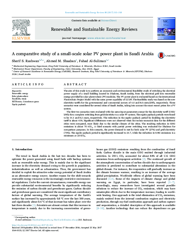 (PDF) A Comparative Study of a Small-Scale Solar PV Power Plant in Nahr ...