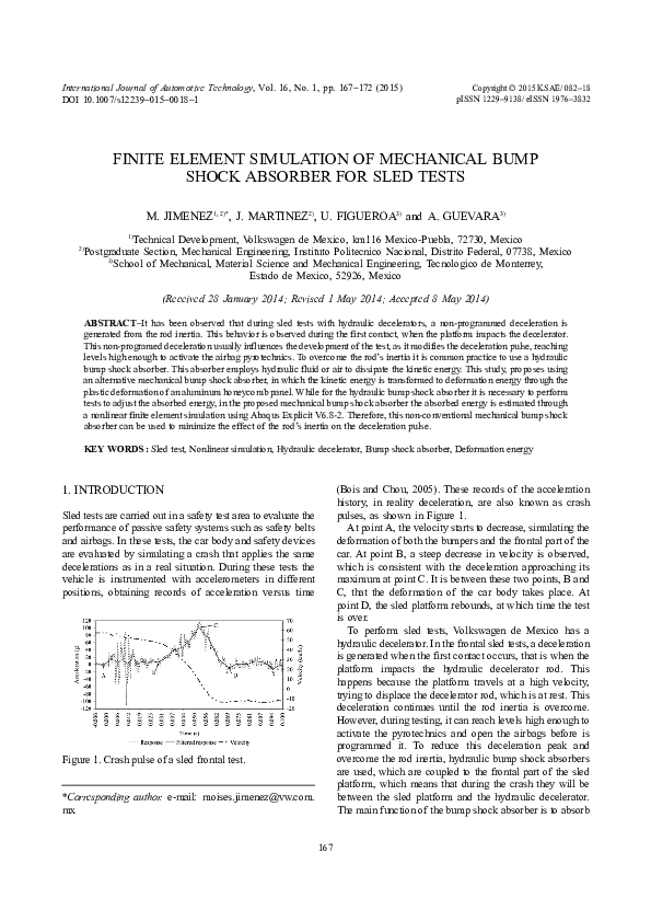 (PDF) Finite element simulation of mechanical bump shock absorber for ...