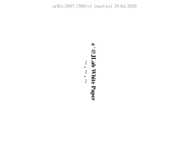 (PDF) e$^+$@JLab White Paper: An Experimental Program with Positron ...
