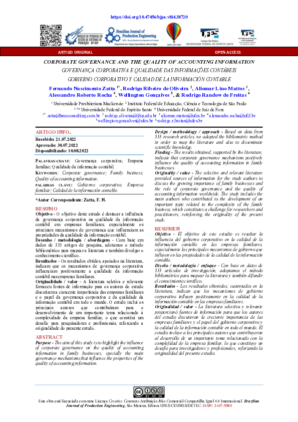 (PDF) CORPORATE GOVERNANCE AND THE QUALITY OF ACCOUNTING INFORMATION