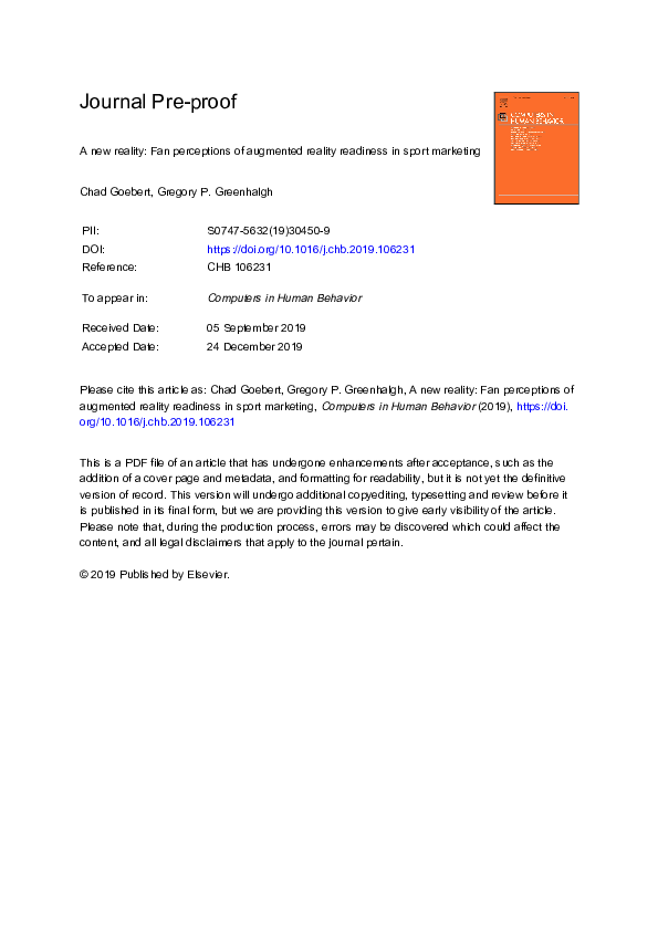 (PDF) A new reality: Fan perceptions of augmented reality readiness in ...