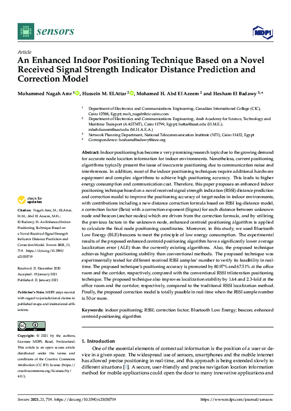 (PDF) An Enhanced Indoor Positioning Technique Based on a Novel ...