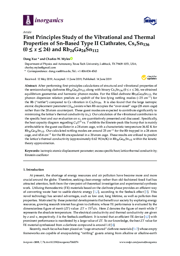 (PDF) First principles study of the vibrational and thermo-elastic ...