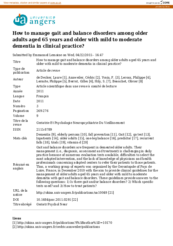 (PDF) [How to manage gait and balance disorders among older adults aged ...