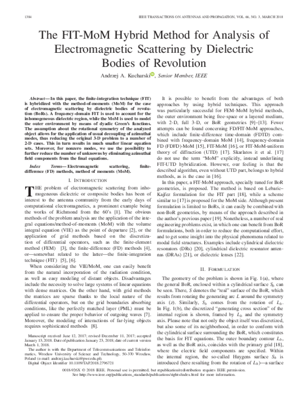 (PDF) The FIT-MoM Hybrid Method for Analysis of Electromagnetic ...