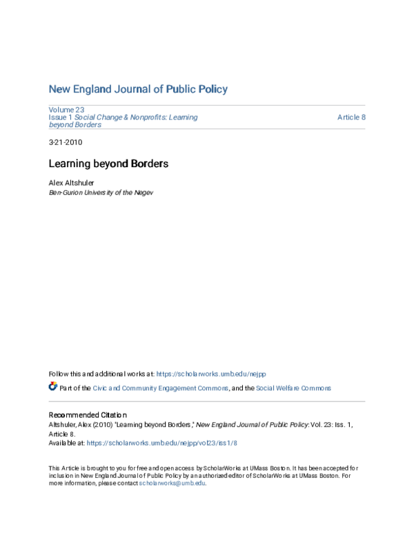 (PDF) Learning beyond Borders