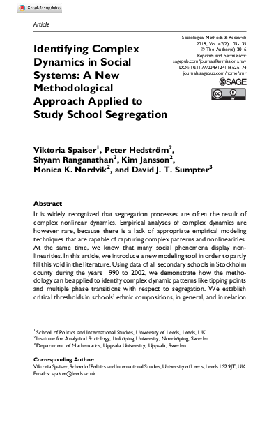 Pdf Identifying Complex Dynamics In Social Systems