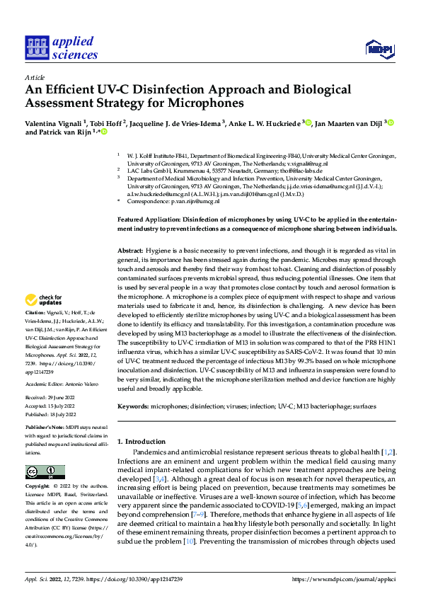 (PDF) An Efficient UV-C Disinfection Approach and Biological Assessment ...