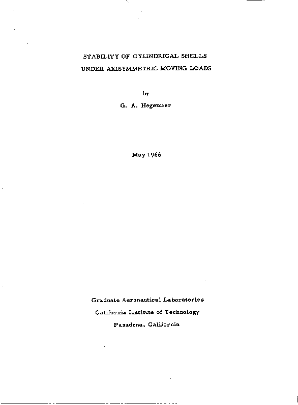 (PDF) Stability of cylindrical shells under axisymmetric moving loads
