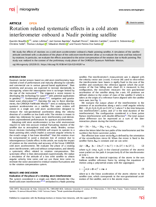 (PDF) Rotation related systematic effects in a cold atom interferometer ...