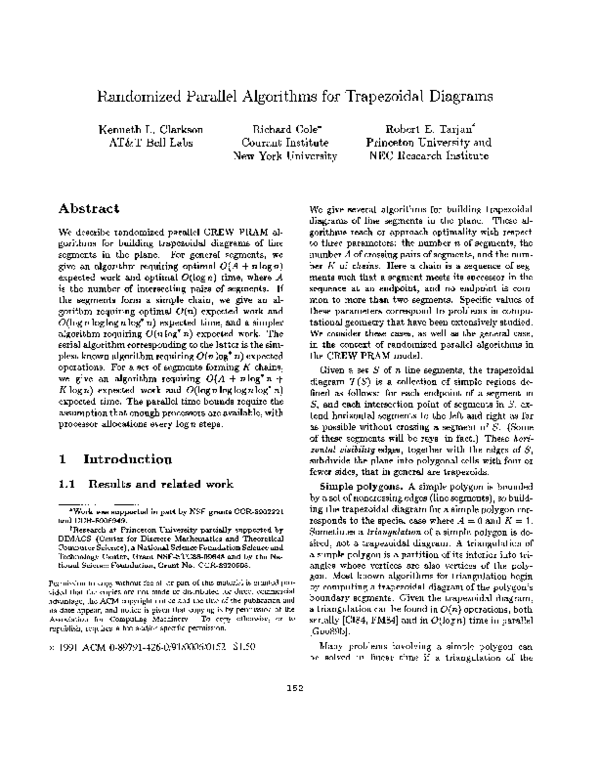(PDF) Randomized Parallel Algorithms for Trapezoidal Diagrams