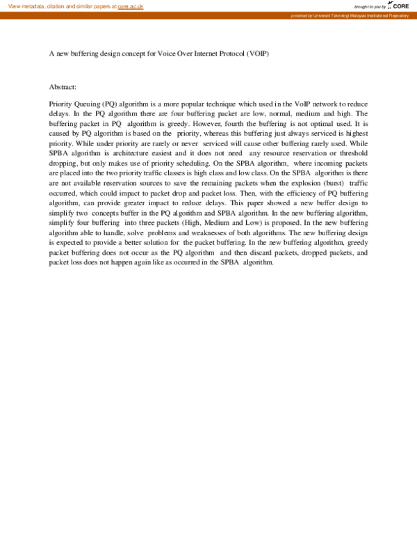 (PDF) A new buffering design concept for Voice Over Internet Protocol ...