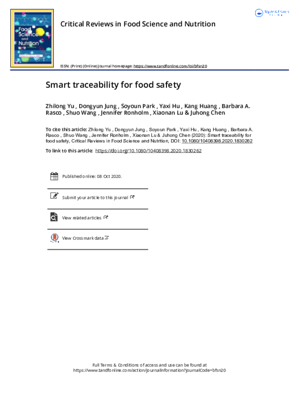 (PDF) Smart traceability for food safety