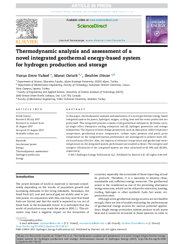 (PDF) Thermodynamic analysis and assessment of novel ORC- DEC ...