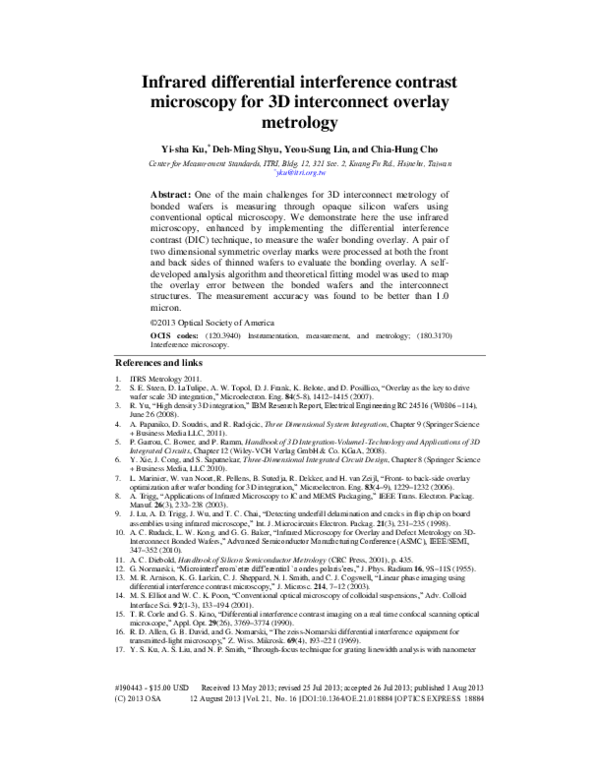 (PDF) Infrared differential interference contrast microscopy for ...