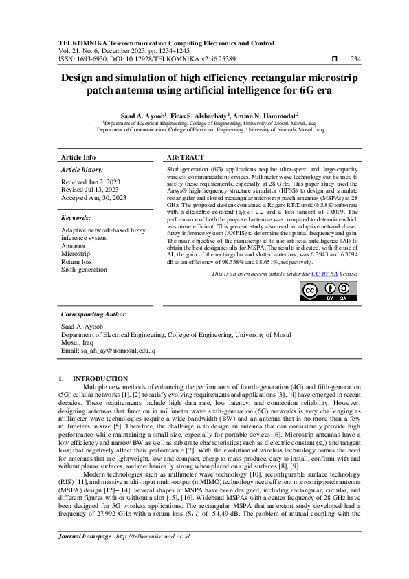 (PDF) Design and simulation of high efficiency rectangular microstrip ...