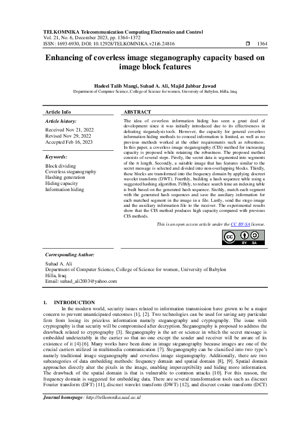 (PDF) Enhancing of coverless image steganography capacity based on ...