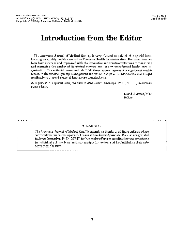 (PDF) Introduction from the Editor