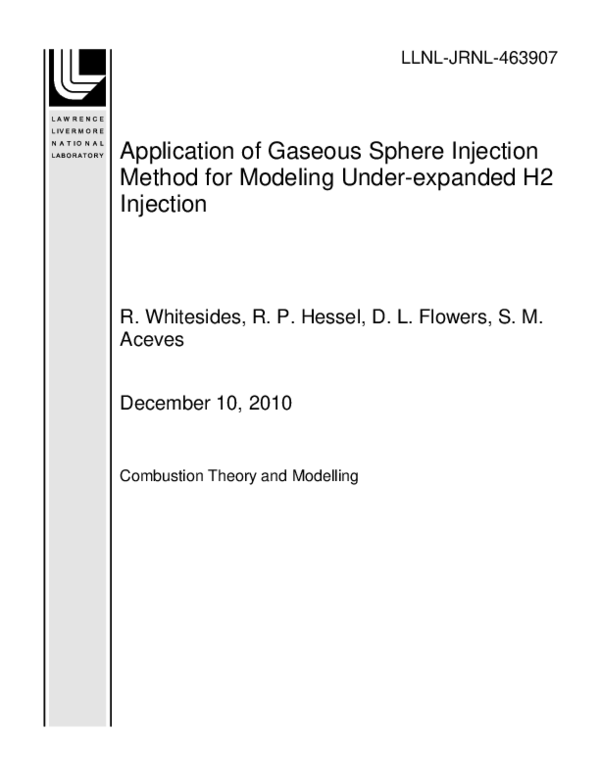 (PDF) Application of gaseous sphere injection method for modeling under ...