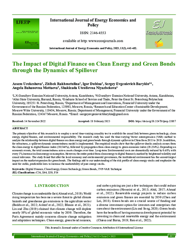 (PDF) The Impact of Digital Finance on Clean Energy and Green Bonds ...