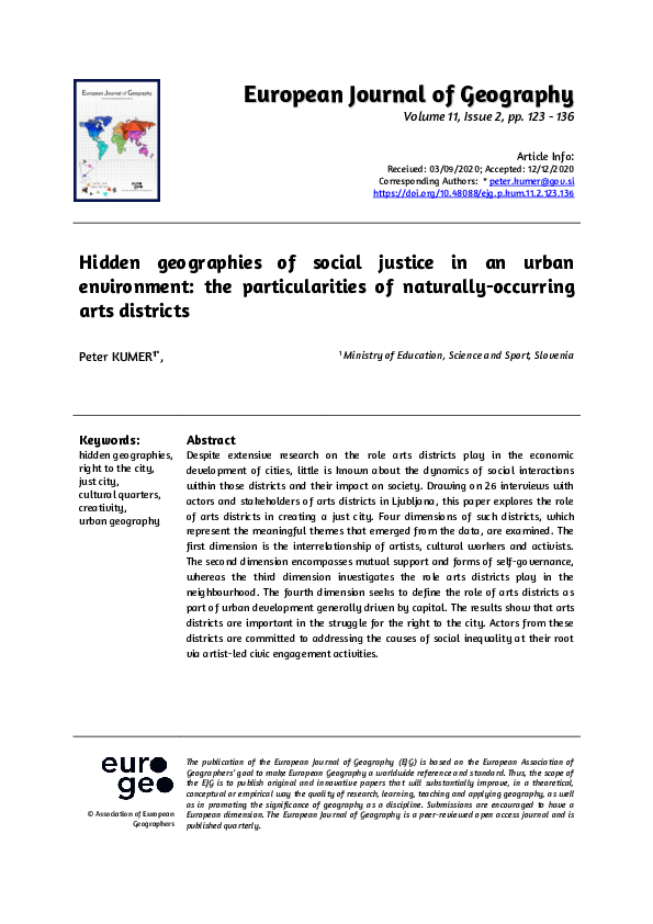 (PDF) Hidden geographies of social justice in an urban environment: the ...