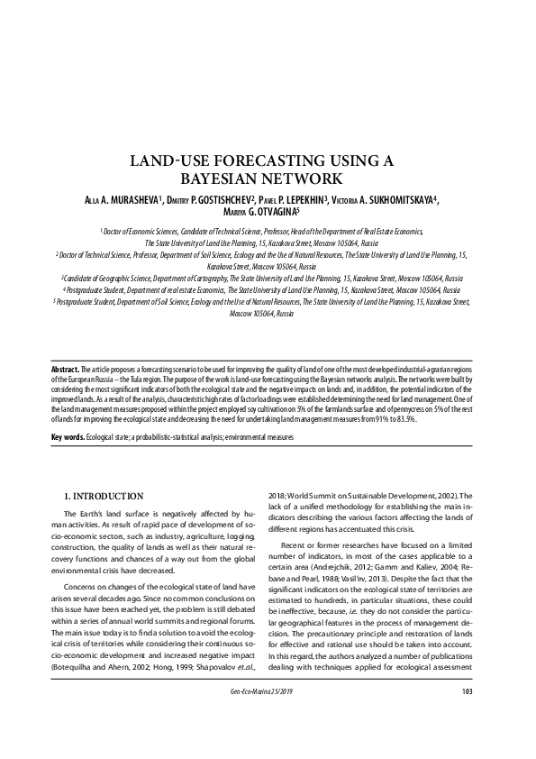 (PDF) Land-use forecasting using a Bayesian network