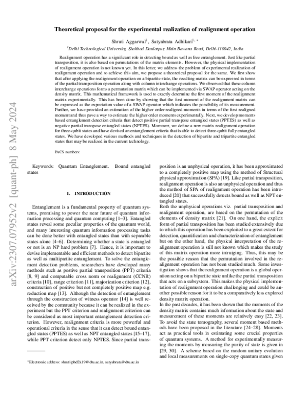 (PDF) Theoretical proposal for the experimental realization of ...