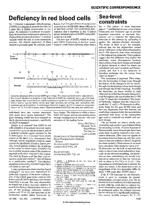 (PDF) Deficiency in red blood cells