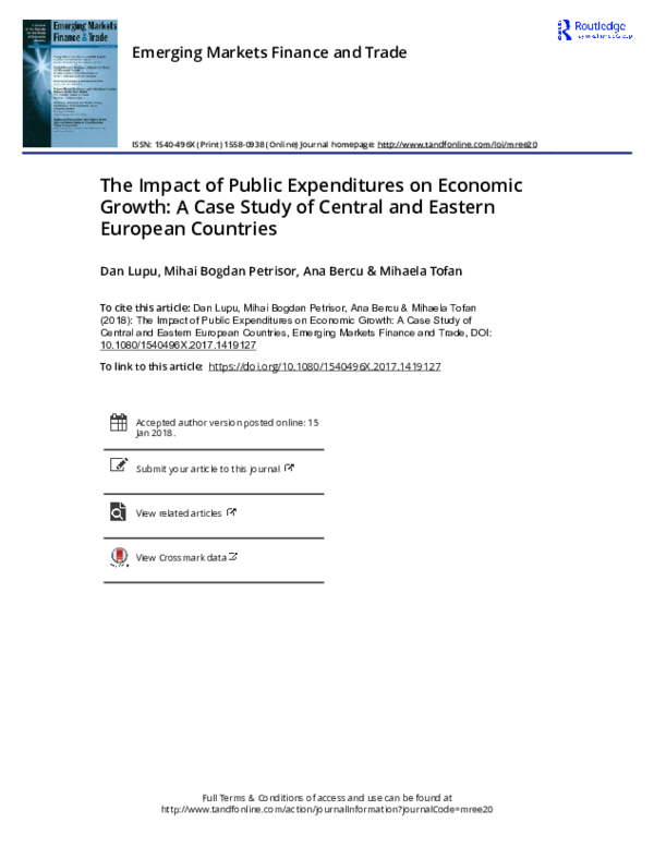 (PDF) The Impact of Public Expenditures on Economic Growth: A Case ...