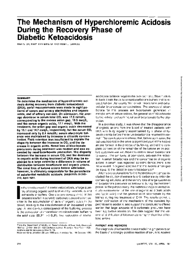 (PDF) The mechanism of hyperchloremic acidosis during the recovery ...