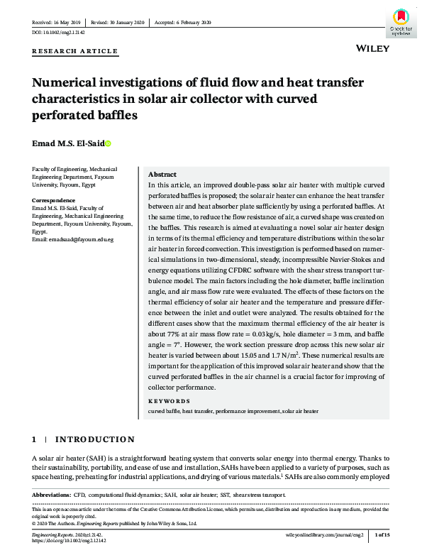 (PDF) Numerical Investigations of Fluid Flow and Heat Transfer ...