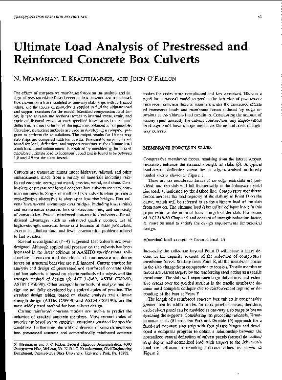 (PDF) Ultimate Load Analysis of Prestressed and Reinforced Concrete Box ...