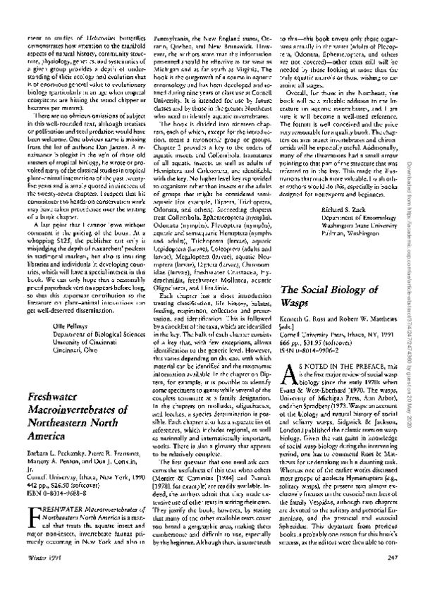 (PDF) The social biology of wasps