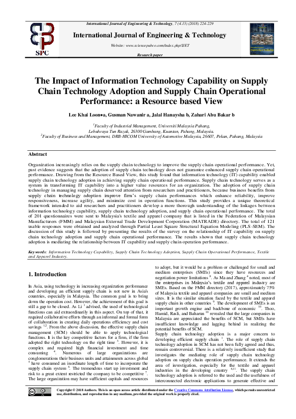 (PDF) Impact of information technology capability on financial ...
