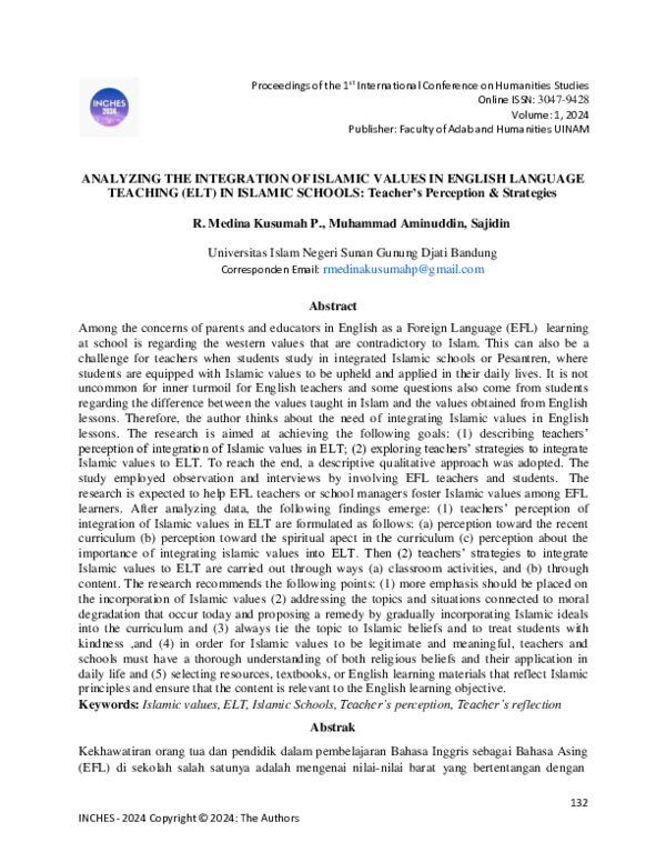 (PDF) ANALYZING THE INTEGRATION OF ISLAMIC VALUES IN ENGLISH LANGUAGE ...