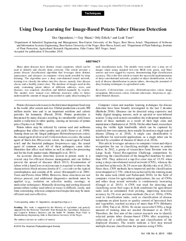 (PDF) Using Deep Learning for Image-Based Potato Tuber Disease Detection