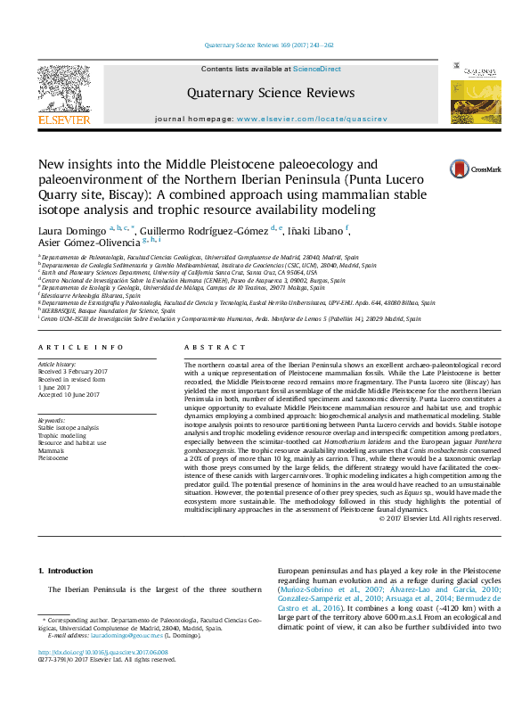 New insights into the Middle Pleistocene paleoecology and ...