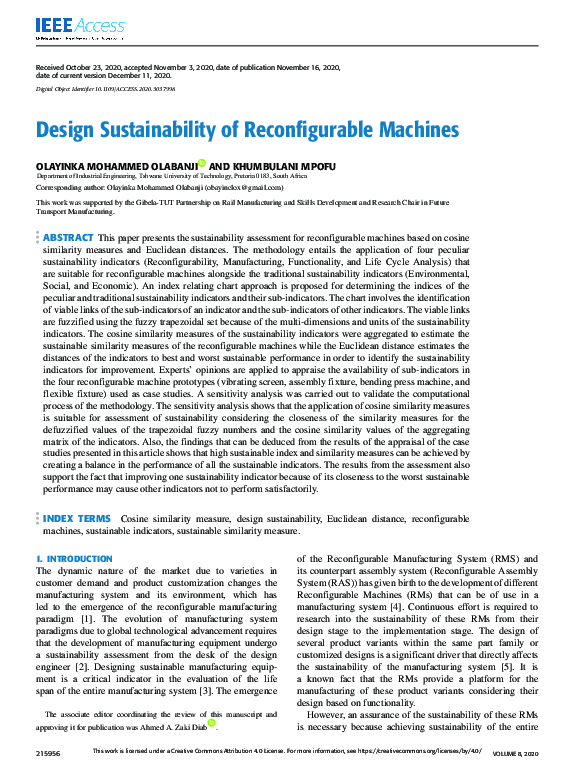 (PDF) Design Sustainability of Reconfigurable Machines