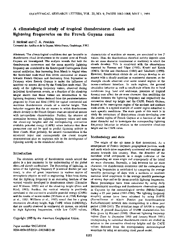 (PDF) A climatological study of tropical thunderstorm clouds and ...