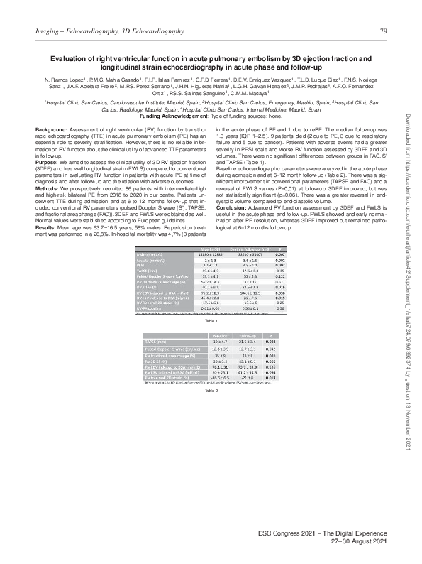 (PDF) Evaluation of right ventricular function in acute pulmonary ...