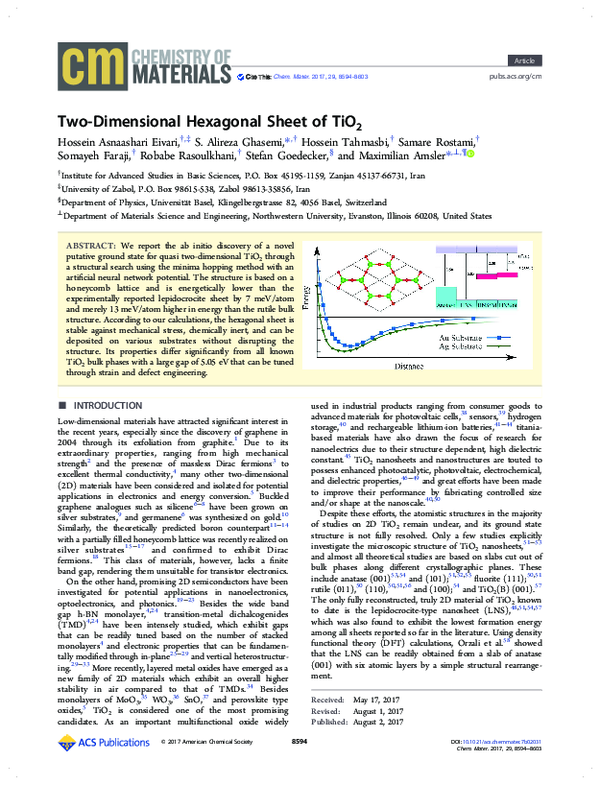 (PDF) Two-Dimensional Hexagonal Sheet of TiO2