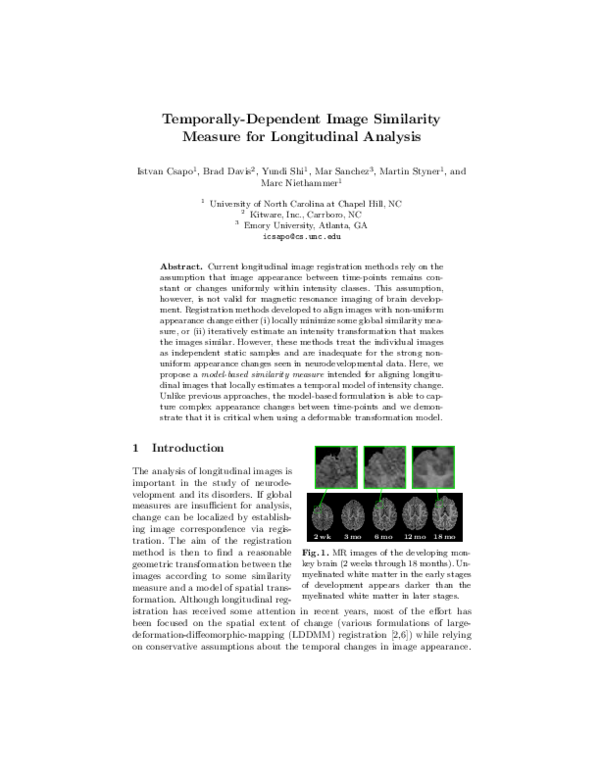 (PDF) Temporally-Dependent Image Similarity Measure for Longitudinal ...