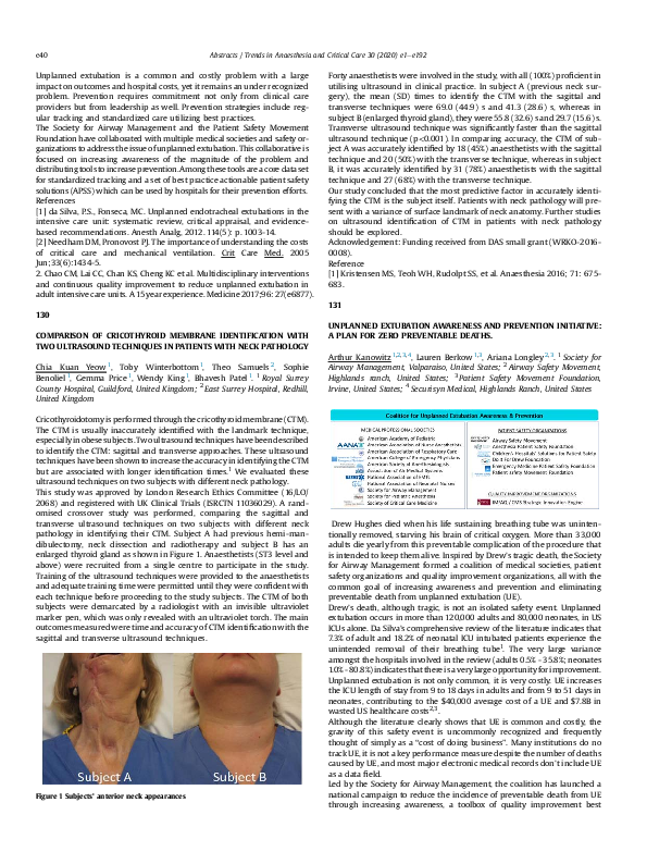(PDF) Unplanned extubation awareness and prevention initiative: a plan ...