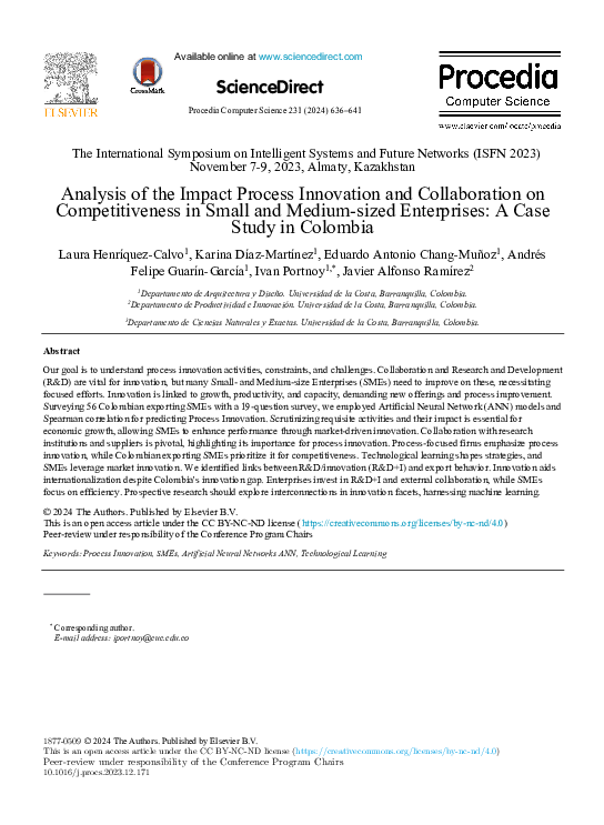 (PDF) Analysis of the Impact Process Innovation and Collaboration on ...