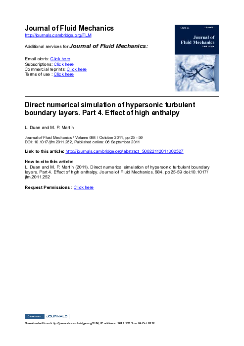 (PDF) Direct numerical simulation of hypersonic turbulent boundary ...