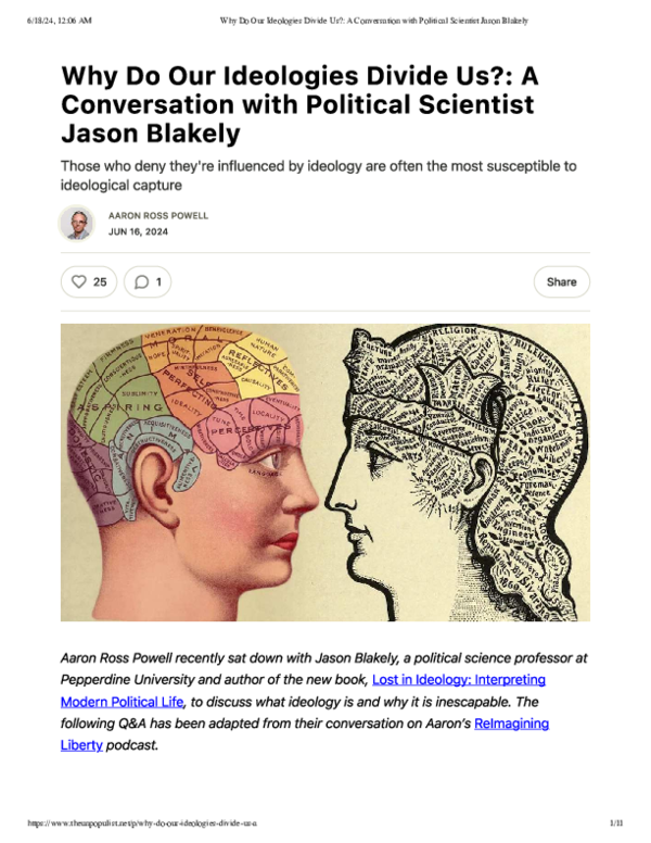 Why Do Our Ideologies Divide Us?: A Conversation with Political Scientist Jason Blakely