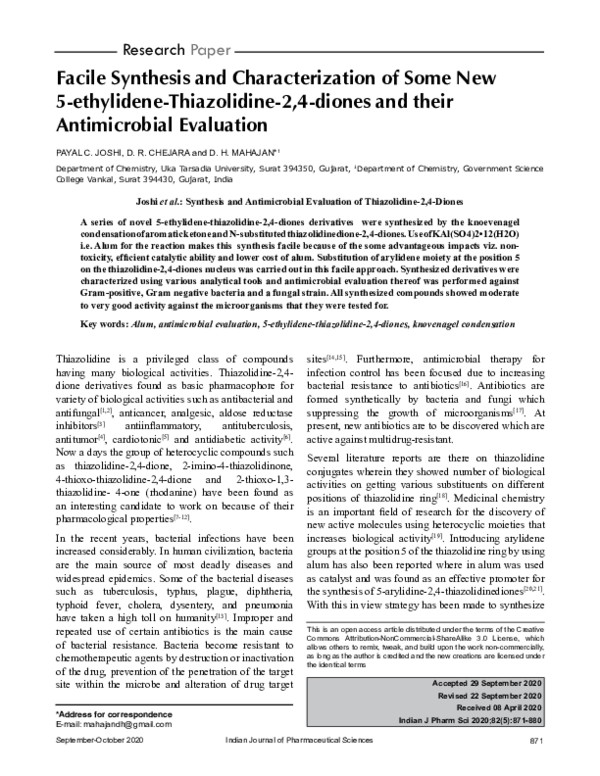 (PDF) Facile Synthesis and Characterization of Some New 5-ethylidene ...